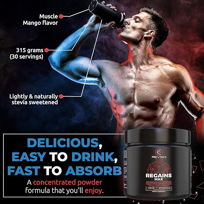 HGH Supplements for Men & Women, REVSCI Regains Max Amino Acids Supplement, Post Workout Recovery Powder, Anabolic Muscle Recovery & Muscle Builder for Men, HGH Human Growth Hormone Booster Supplement