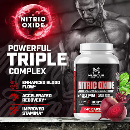 Nitric Oxide Supplement 2400mg with L-Arginine, L-Citrulline and Beet Root Extract, 240 Capsules