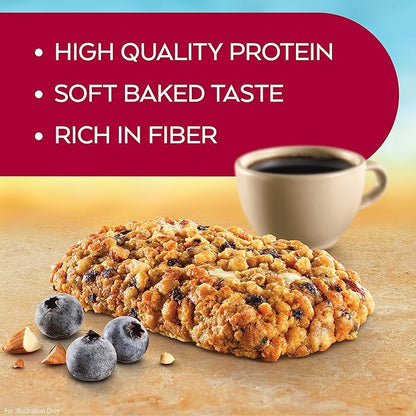 Atkins Soft Baked Energy Bars, Blueberry, 15g Protein,2g Sugar, Excellent Source & Peanut Butter Protein Cookie, Protein Dessert, Rich in Fiber, 3g Net Carb, 1g Sugar