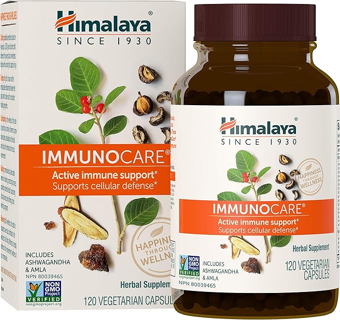 Himalaya ImmunoCare for Active Immune Support and Cellular Defense, 840 mg, 120 Capsules, 1 Month Supply