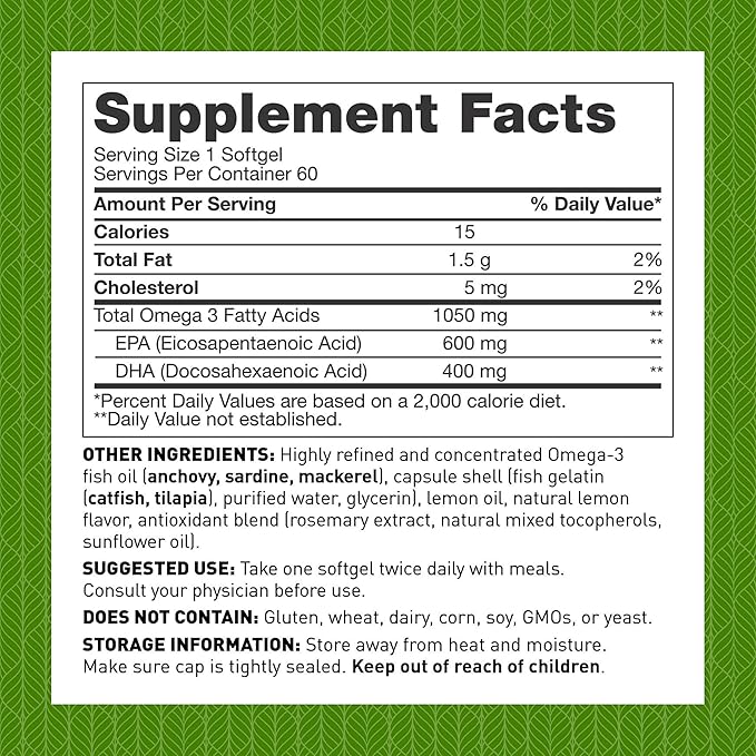 Dr. Amy Myers Complete Omega-3 Softgel – 1000mg of EPA/DHA - 170% More Bioavailable Than Leading Fish Oil Supplements - Supports Healthy Inflammatory Response – 60 Capsules, 2 Month Supply