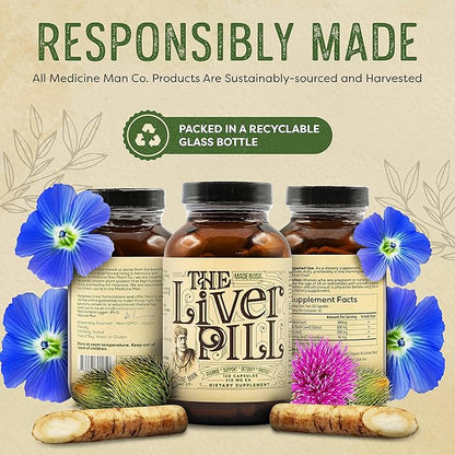 The Liver Pill 120 Capsules - Herbal Liver Cleanse Detox & Repair Pills with Burdock Root, Milk Thistle, Rosemary, and Flax Seed - Non-GMO, Organic, and Natural Liver Detox Pills for Men and Women