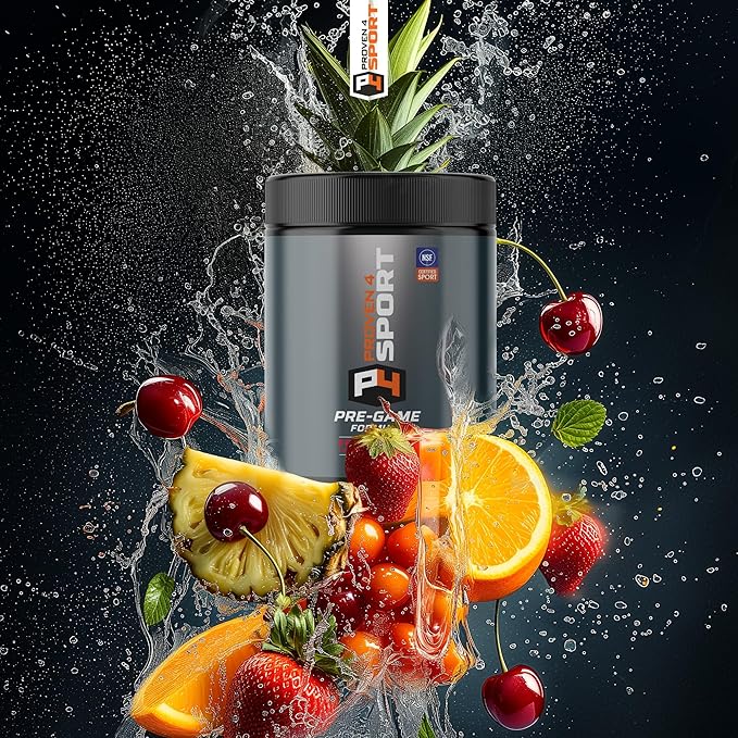 Proven4 Pre Workout Powder for Men and Women with Creatine - Beta Alanine - Caffeine, NSF Certified preworkout Energy Supplement Fruit Punch 30 Servings