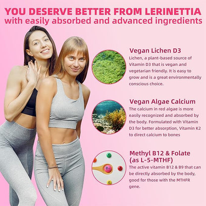 Multivitamin for Women Gummies for 40+ with Omega-3, Niacinamide, B-Complex, Lutein, Iron, Choline, Phosphatidylserine, Vitamin D3 for Skin, Hair, Energy, Immune, Bone - Vegan, Sugar Free, 120Cts