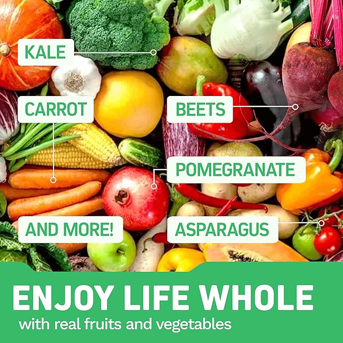 Herbtonics Whole Food Multivitamin for Teens | Essential Vitamins and Minerals Supplement for Teenage Boys & Girls | 62 Plant-Based Superfoods, Raw Veggies & Fruit Complex | Non-GMO Vegan 60 Capsules