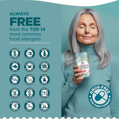 NUTRAMIN Mood Boost Multivitamin Gummy - Delicious & Yummy Anti-Stress Magnesium Ashwagandha Gummies + B Complex Vitamins for Focus and Calm - Sugar-Free, Vegan, Gluten-Free, Allergy-Safe (90 Count)