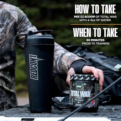 REDCON1 x Mossy Oak Total War Pre Workout Powder, Sour Wild Berry - Beta Alanine + Citrulline Malate Keto Friendly, Fast-Acting Preworkout for Men & Women with 320mg of Caffeine (30 Servings)