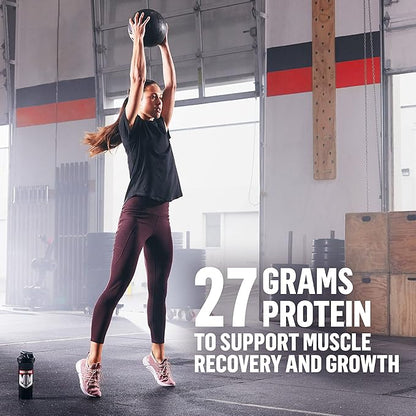 Muscle Milk 100% Whey With Probiotics Protein Powder, Vanilla, 1.85 Pound, 23 Servings, 27g Protein, 2g Sugar, 1B CFU Probiotics, Low in Fat, NSF Certified for Sport, Packaging May Vary