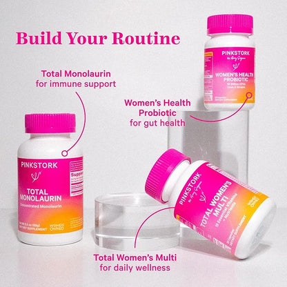 Pink Stork Women's Multivitamin - 19 Vitamins & Nutrients for Hair, Skin, & Nails, Bone Health, Energy, Immune Support - Iron, Zinc, B6, B12 & More - 30 Capsules (Packaging May Vary)