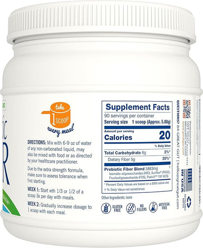 Great Gut - Prebiotic Fiber Powder, Unflavored Prebiotic Fiber with Sunfiber, 18.6 Ounces, 90 Servings