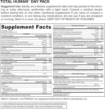 ONNIT Total Human Day and Night Vitamin Packs for Men and Women, 7-Day Supply Capsule- Adult Multivitamin