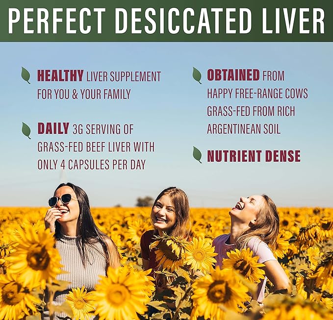 Perfect Supplements – Perfect Desiccated Liver – 120 Capsules – Undefatted Beef Liver – Natural Source of Protein, Iron, Vitamins A & B – 5 Pack