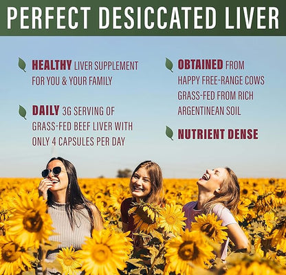 Perfect Supplements – Perfect Desiccated Liver – 120 Capsules – Undefatted Beef Liver – Natural Source of Protein, Iron, Vitamins A & B – 5 Pack