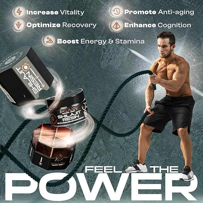 Pure Himalayan Shilajit Resin - Gold Grade High Potency with 75% Fulvic Acid and 85+ Trace Minerals for Energy Boost & Immune Support for Men & Women. U.S. Lab Tested - 40gr (80 Servings) (1)