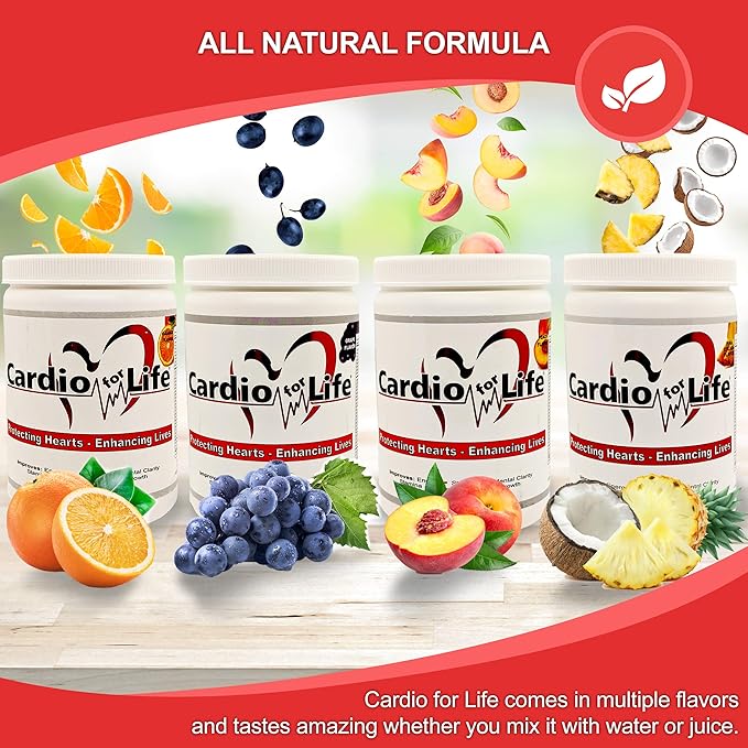 Cardio for Life - L-Arginine Powder 16oz. - Natural Nitric Oxide Supplement - Peach