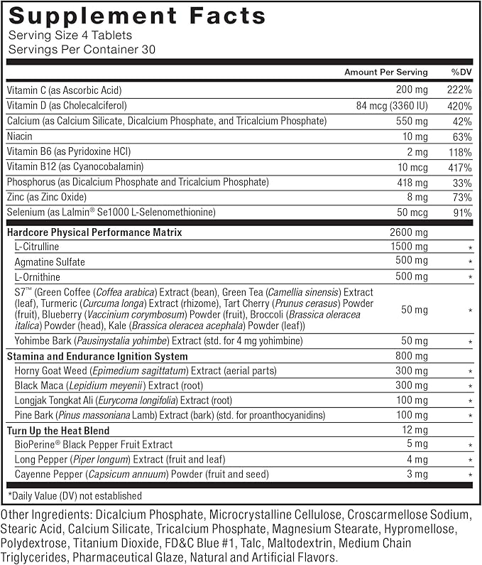Force Factor SCORE!, 2-Pack, Hardcore Nitric Oxide Booster Supplement for Men with L-Citrulline, Yohimbe, Black Maca & B Vitamins to Increase Stamina, Maximize Physical Performance, 240 Tablets