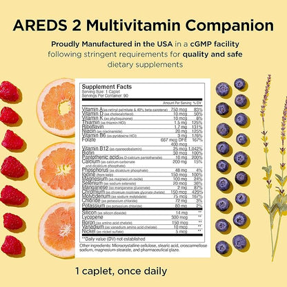 Viteyes AREDS 2 Capsules and Viteyes Multivitamin AREDS 2 Companion, Single Daily Dose Eye Vitamins, 3 Month Supply