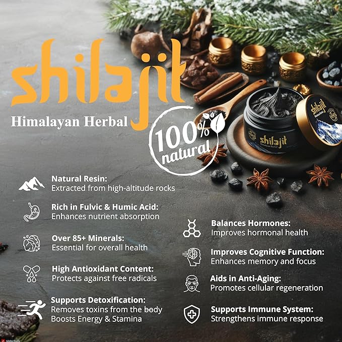 Purified Gold Standard Shilajit Resin - Authentic Himalayan, Organic Supplement with 85+ Trace Minerals - All Natural Multivitamin and Wellness Supplement - 30 Grams