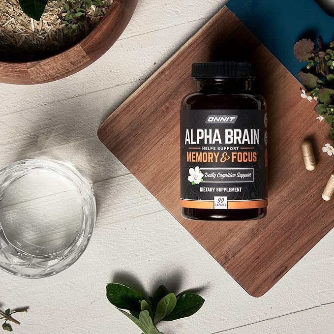 ONNIT Alpha Brain Nootropic Brain Supplement for Men & Women | Memory, Mental Clarity & Cognitive Improvement | Focus Capsules with L-Theanine, Vitamin B6 & Phosphatidylserine (90 Count)