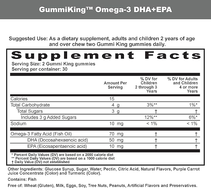 DHA Omega-3 Supplement, Lemon/Orange/Strawberry, 60 Count
