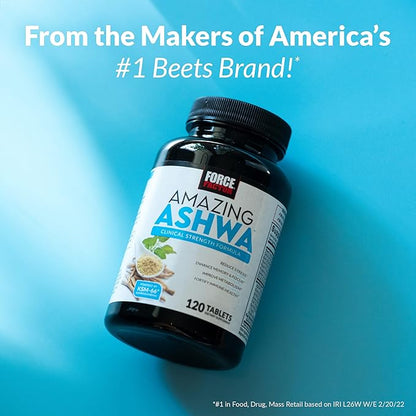 FORCE FACTOR Amazing Ashwa for Stress Relief, Memory, Focus, and Immune Support Health, Ashwagandha Supplement with KSM-66 Ashwagandha for Stress, Vitamins, Minerals, and Antioxidants, 360 Tablets