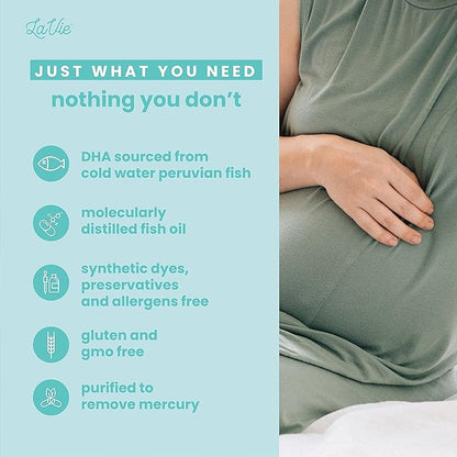 LaVie Prenatal Vitamins with Ginger, DHA, Folic Acid, & Iron - Pregnancy Must Haves for Baby's Brain & Body Development - Non-GMO, Gluten-Free Prenatals for Women (1 Month Supply)