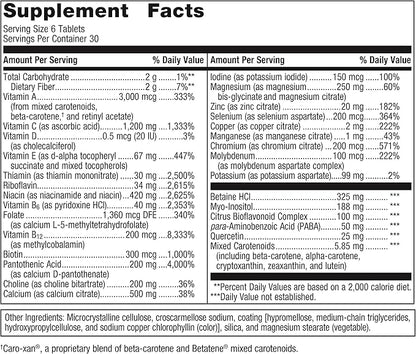 Metagenics Multigenics Multivitamin - Fast Release Multivitamin - Everyday Dietary Supplements - with Quercetin, Beta-Carotene & More - Non-GMO - Gluten-Free - 180 Tablets