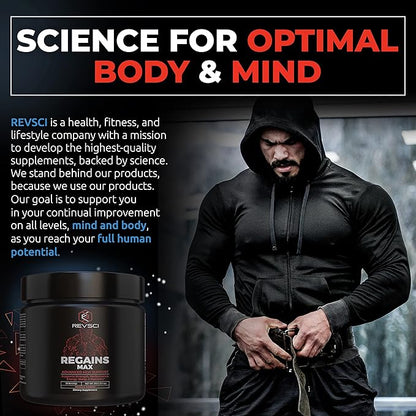 HGH Supplements for Men & Women, REVSCI Regains Max Amino Acids Supplement, Post Workout Recovery Powder, Anabolic Muscle Recovery & Muscle Builder for Men, HGH Human Growth Hormone Booster Supplement