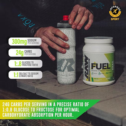 RAW Fuel, Premium Endurance Supplement Powder, Lemon Lime (60 Servings) - Peak Performance, Hydration & Stamina During Workouts, Training or Competition - 24g of Carbohydrates & 300mg of Sodium
