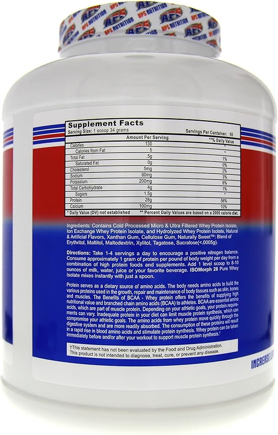 APS Nutrition Isomorph Protein Powder Supplement | Whey Protein Isolate | Ultra- Filtered | 28g Protein |Vanilla Ice Cream, 5 Pound (Pack of 1)