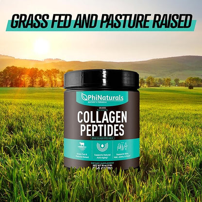 PhiNaturals Hydrolyzed Collagen Peptides Powder (unflavored) for Women and for Men - Grass Fed Bovine Beef Collagen