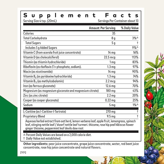 Floradix Iron Sport Liquid Mineral & Vitamin Formula - Daily Vitamin for Nutritional & Energy Support - Sports Nutrition with Gentle Iron, B Vitamins & More - Vegan & Non-GMO - 8.5 fl oz