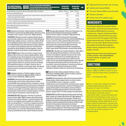 Vivo life Perform Plant Protein Powder - Salted Maca Caramel, Vegan, 7 Servings - 266g / 9.38oz, BCAA Pea & Hemp Blend