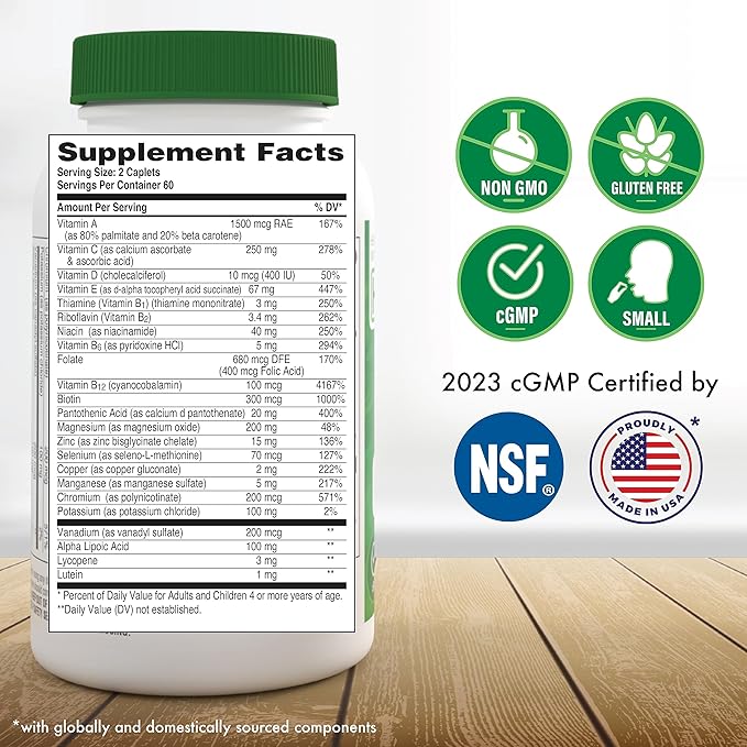 Health Thru Nutrition Ultra-Betic Multivitamin 120 Count | Supports Nerve, Vision, Energy | with ALA, Lycopene | Non-GMO, Clean Label | Third-Party Tested for Quality