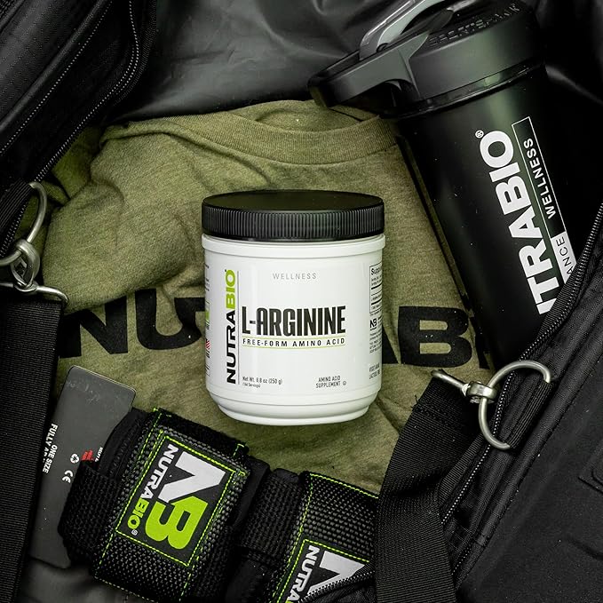 NutraBio L-Arginine Supplement, 750mg – Nitric Oxide Precursor, Supports Blood Flow, Vascular Health, and Muscle Growth, 250g