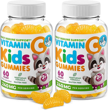 DR. MORITZ Vitamin C Gummies for Kids & Adults 240 mg - Immune Support Low-Sugar Chewable Vitamins for Toddlers - Vegetarian Gelatin-Free Children's Dietary Supplement (Citrus Flavor) (120 Count)