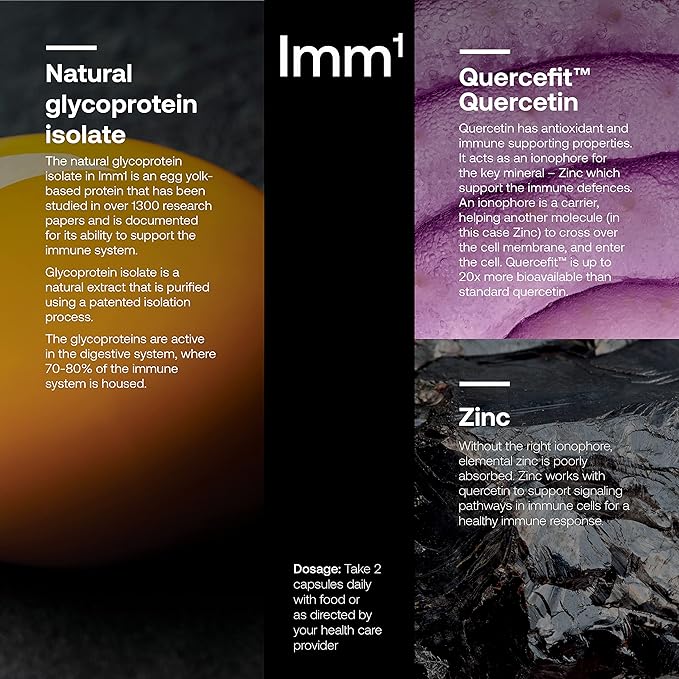 SRW Imm¹ Defence | Supports Immune System Health | 60 Vege Capsules | Supplement for Immune Response | Contains Natural Glycoprotein Isolate (Muno-IgY™) and Quercetin