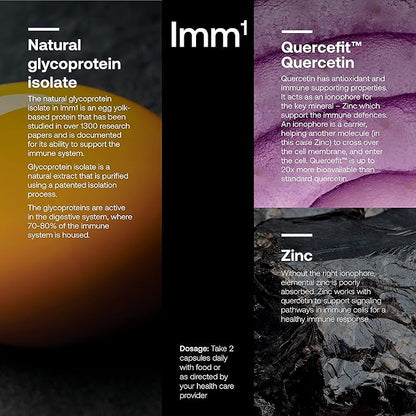 SRW Imm¹ Defence | Supports Immune System Health | 60 Vege Capsules | Supplement for Immune Response | Contains Natural Glycoprotein Isolate (Muno-IgY™) and Quercetin