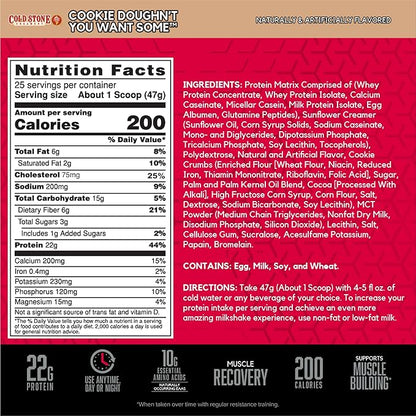BSN Syntha-6 Whey Protein Powder, Cold Stone Creamery- Cookie Doughn't You Want Some, Micellar Casein, Milk Protein Isolate Powder, 25 Servings