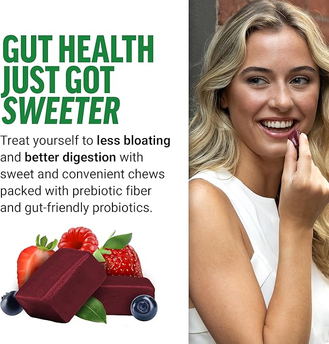 FORCE FACTOR Smarter Greens Superfood Chews, Greens and Superfoods with Probiotics, Antioxidants, and Fiber, Greens Supplement to Support Digestion, Nitric Oxide, and Energy, 60 Soft Chews