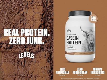 Levels 100% Micellar Casein Protein, Hormone Free, Chocolate, 2LB
