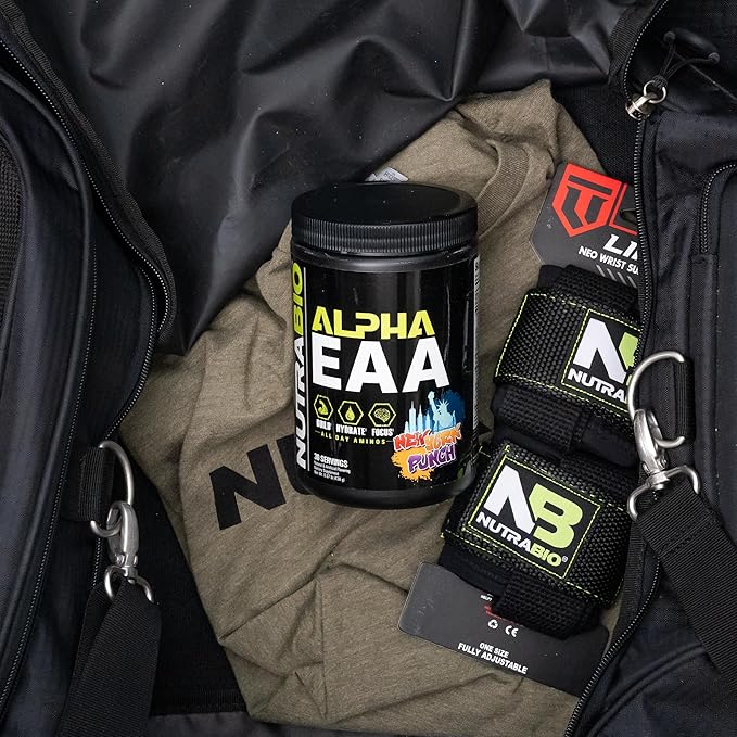 NutraBio Alpha EAA Hydration and Recovery Supplement - Full Spectrum EAA BCAA Matrix with Electrolytes, Nootropics, Coconut Water - Recovery, Energy, Focus, and Hydration Supplement - New York Punch