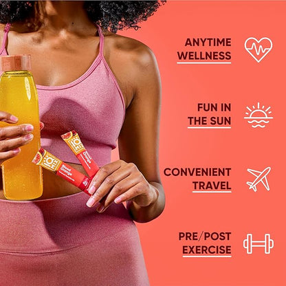 IQMIX Sugar Free Electrolytes Powder Packets - Hydration Supplement Drink Mix with Keto Electrolytes, Lions Mane, Magnesium L-Threonate, and Potassium Citrate - Blood Orange (20 Count)