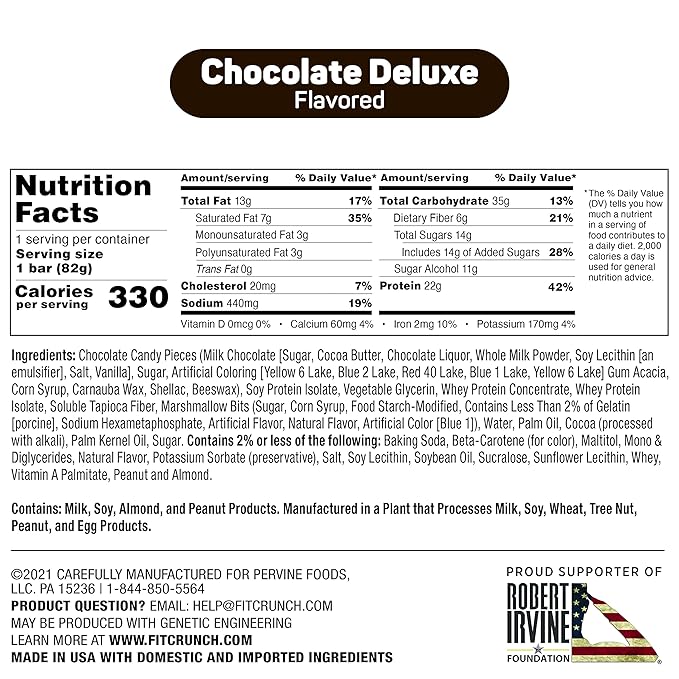 FITCRUNCH Loaded Cookie Protein Bar, High Protein, Gluten Free, Protein Snack (12 Cookie Bars, Chocolate Deluxe)
