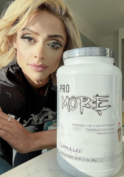 CONTROLLED LABS PROmore Protein Powder (27 Servings) - 24g Protein Per Scoop - 94% Sugar-Free, Premium Smooth-Drink Formula (Chocolate Ice Cream Sundae) (27 Servings, Chocolate Ice Cream Sundae)