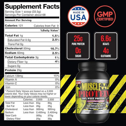 Whey Protein Powder [10 lbs/Pack of 1]– Strawberry Protein, Cold Filtered, 25g Pure Protein, 6.6g BCAAs/Serving (Packaging May Vary)