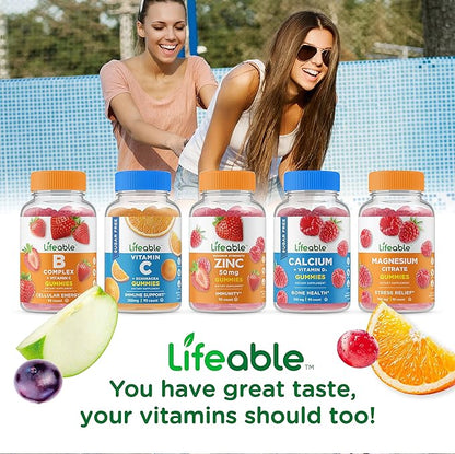 Lifeable Sugar Free Vitamin D 5000 IU - Great Tasting Natural Flavor Gummy Supplement - Gluten Free Vegetarian GMO-Free Chewable - for Immune Support and Bone Health - for Adults - 90 Gummies