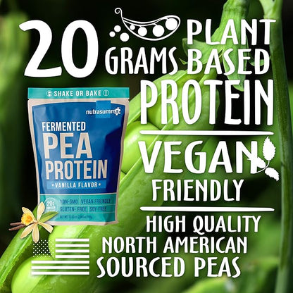 Pea Protein Powder, Vanilla Vegan Protein Powder, 100% Plant Based Protein Powder, No Artificial Sweeteners, Non-GMO, Gluten Free & Soy Free, 2 LB Protein Powder No Bloating