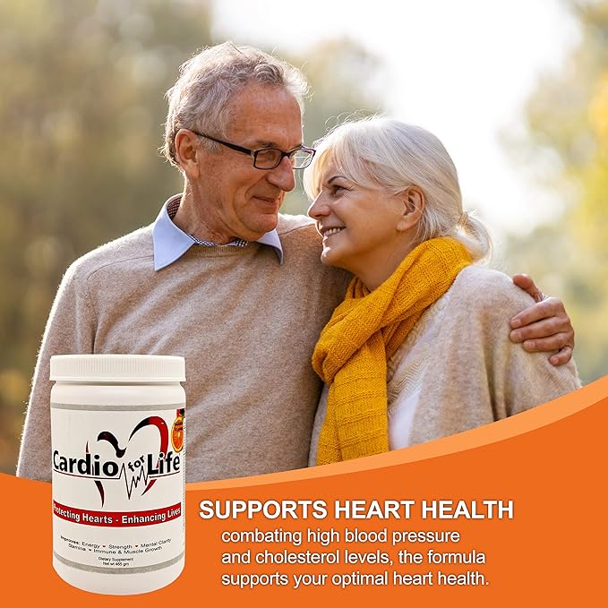 Cardio for Life L-Arginine Powder 16oz - Orange Natural Nitric Oxide Supplement Cardiovascular Increase Energy