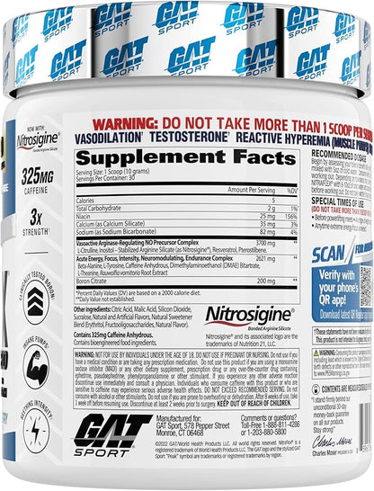 GAT SPORT Nitraflex Advanced Pre-Workout Powder, Increases Blood Flow, Boosts Strength and Energy, Improves Exercise Performance, (Blue Raspberry, 30 Servings)